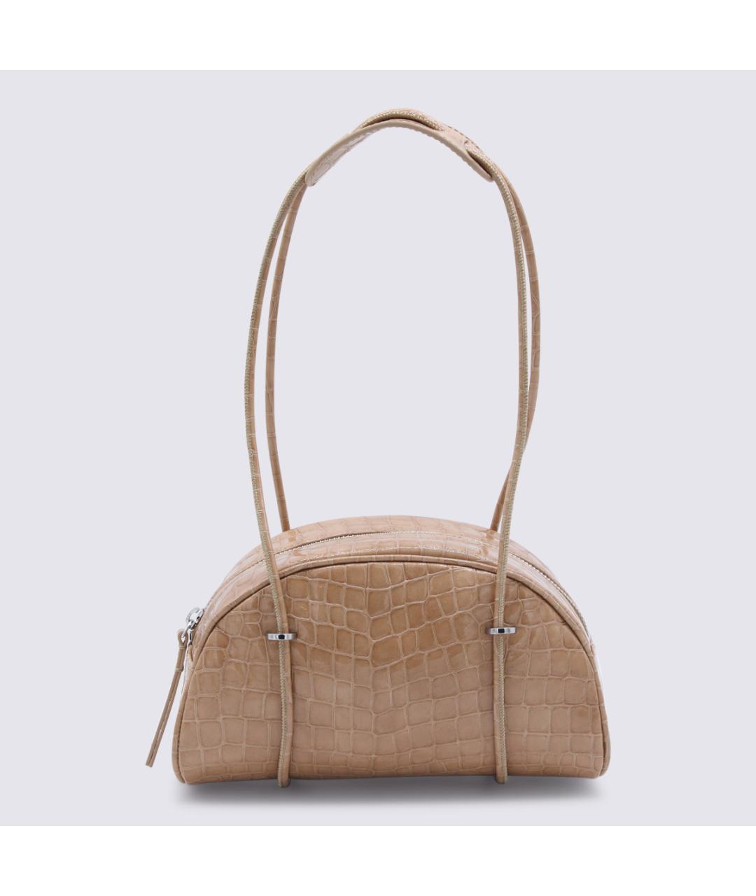 BY FAR Бежевая кожаная сумка через плечо, фото 3