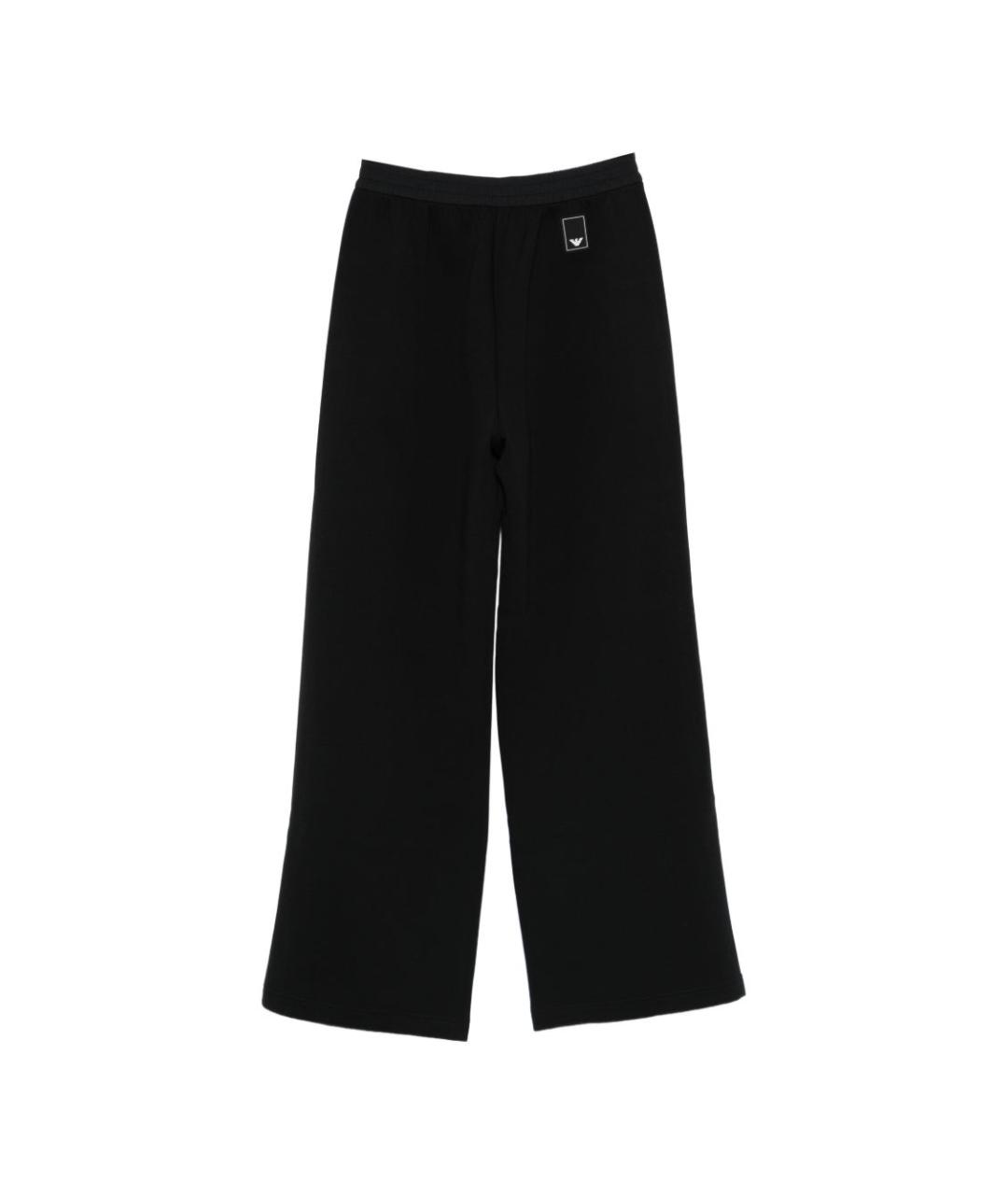 EMPORIO ARMANI Черные хлопковые прямые брюки, фото 3