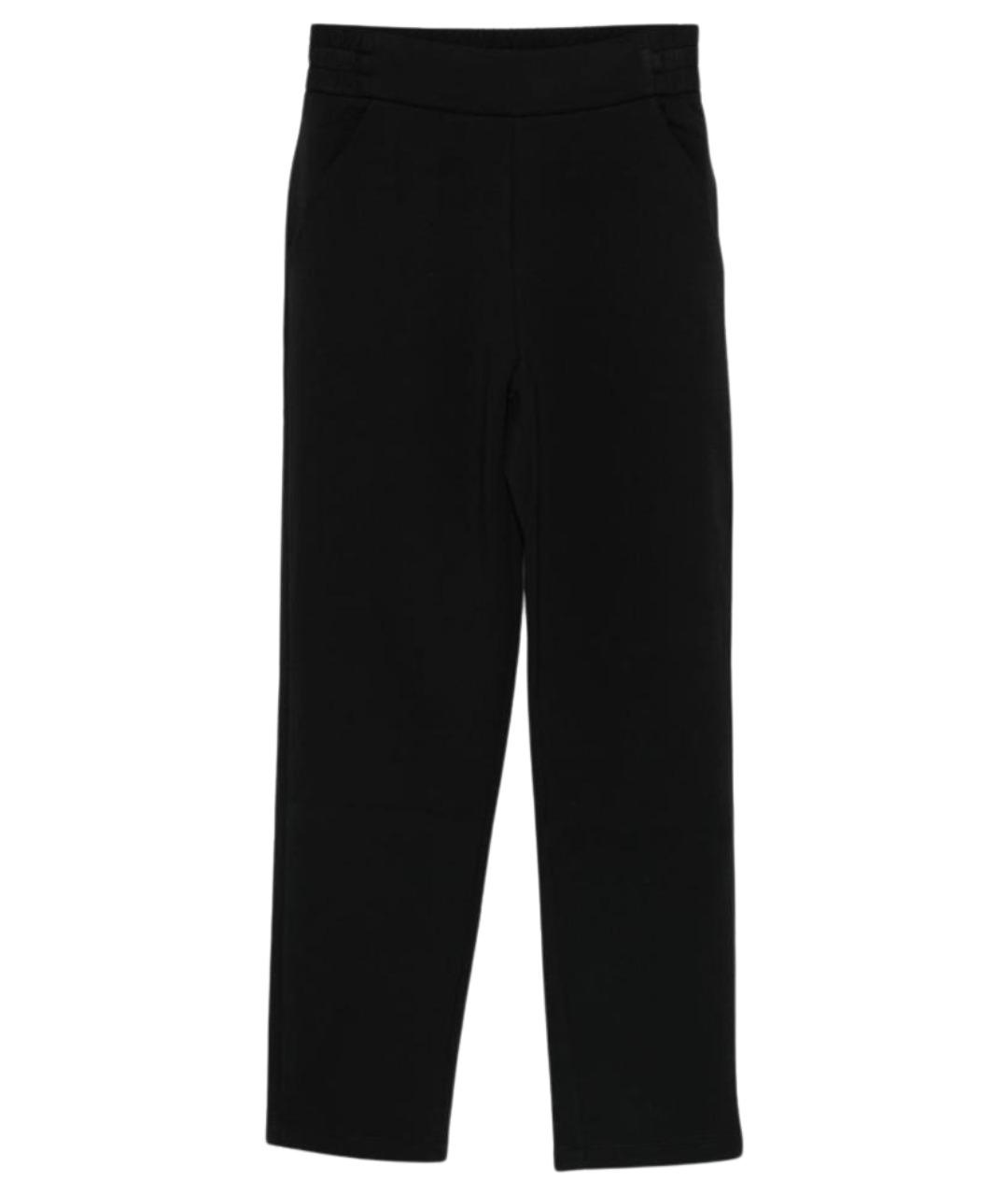 EMPORIO ARMANI Черные хлопковые прямые брюки, фото 1