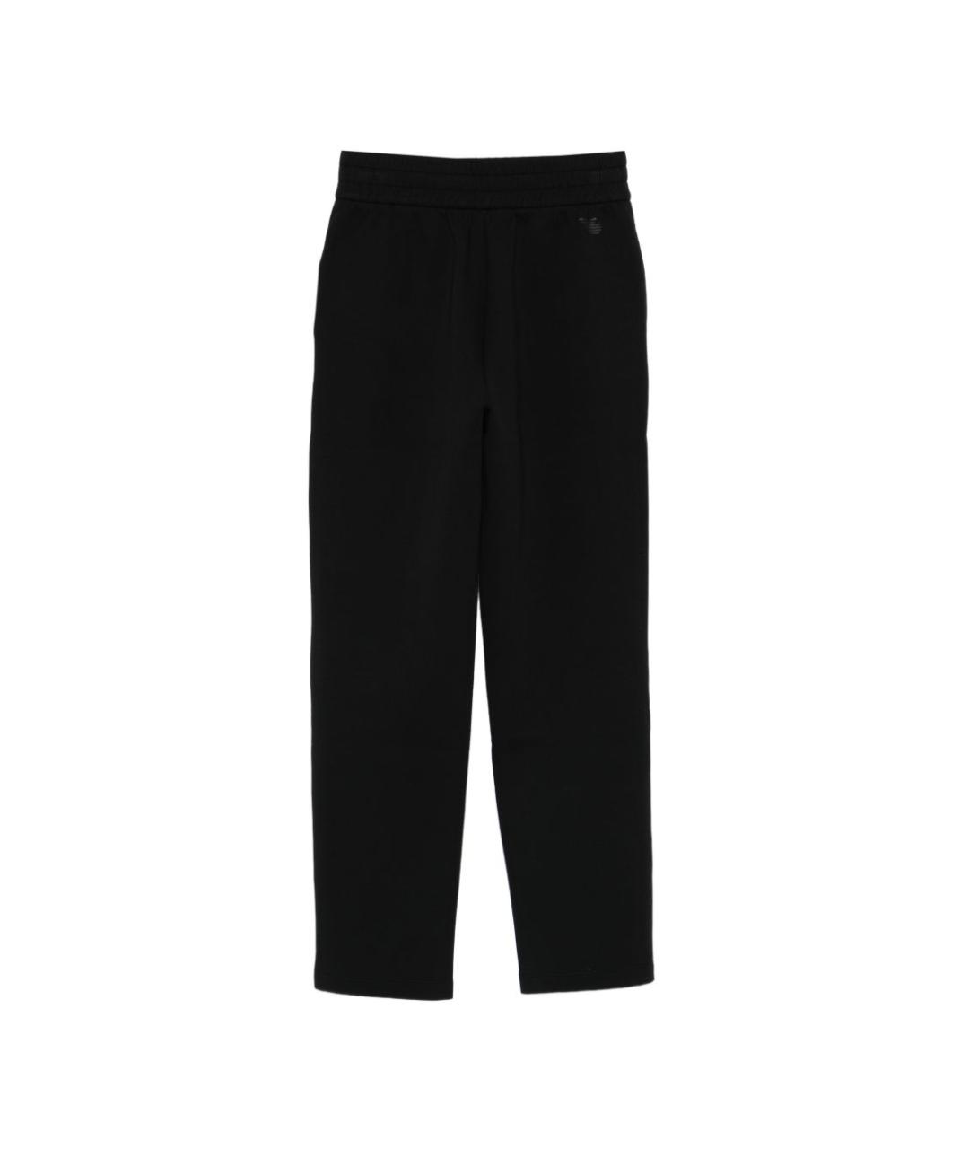 EMPORIO ARMANI Черные хлопковые прямые брюки, фото 2