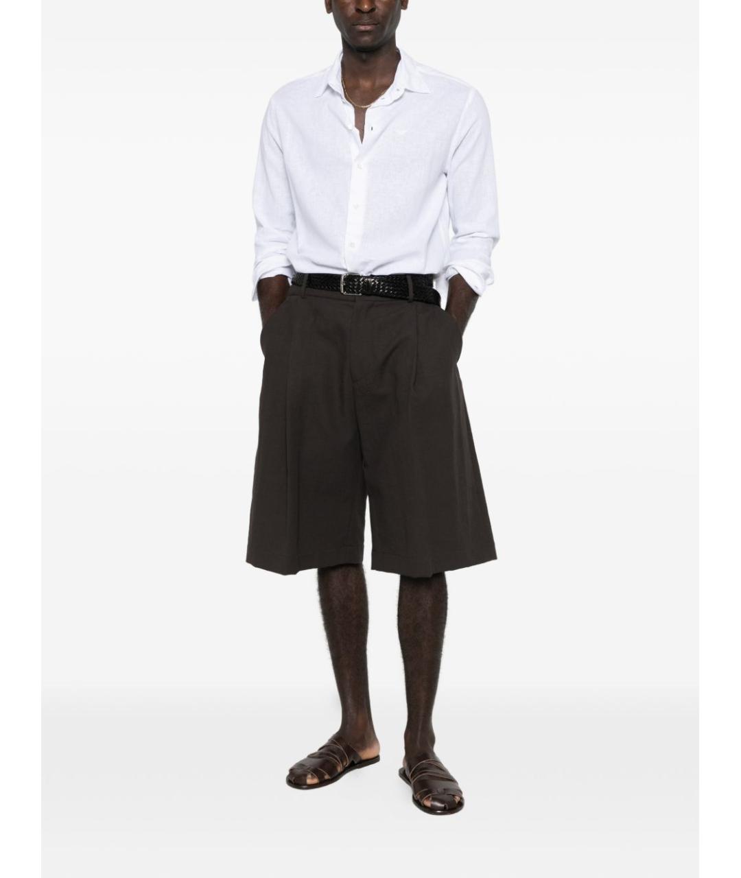 EMPORIO ARMANI Белая льняная классическая рубашка, фото 4