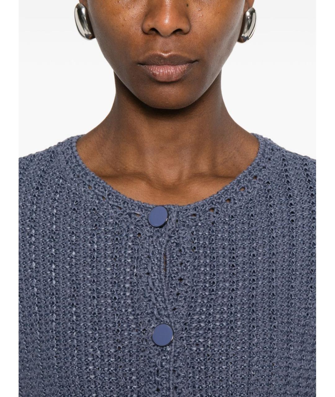 EMPORIO ARMANI Синий хлопковый кардиган, фото 3