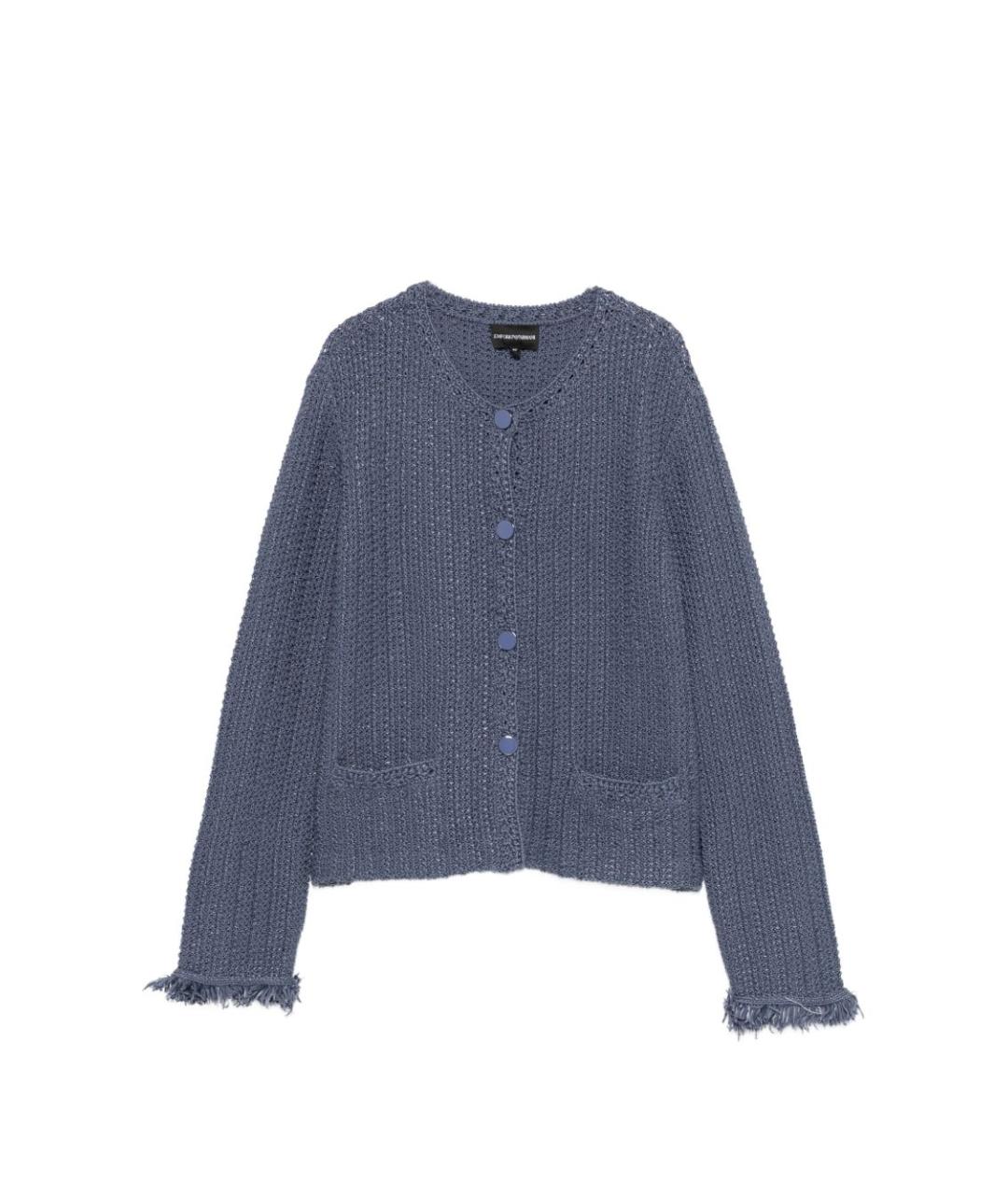 EMPORIO ARMANI Синий хлопковый кардиган, фото 1