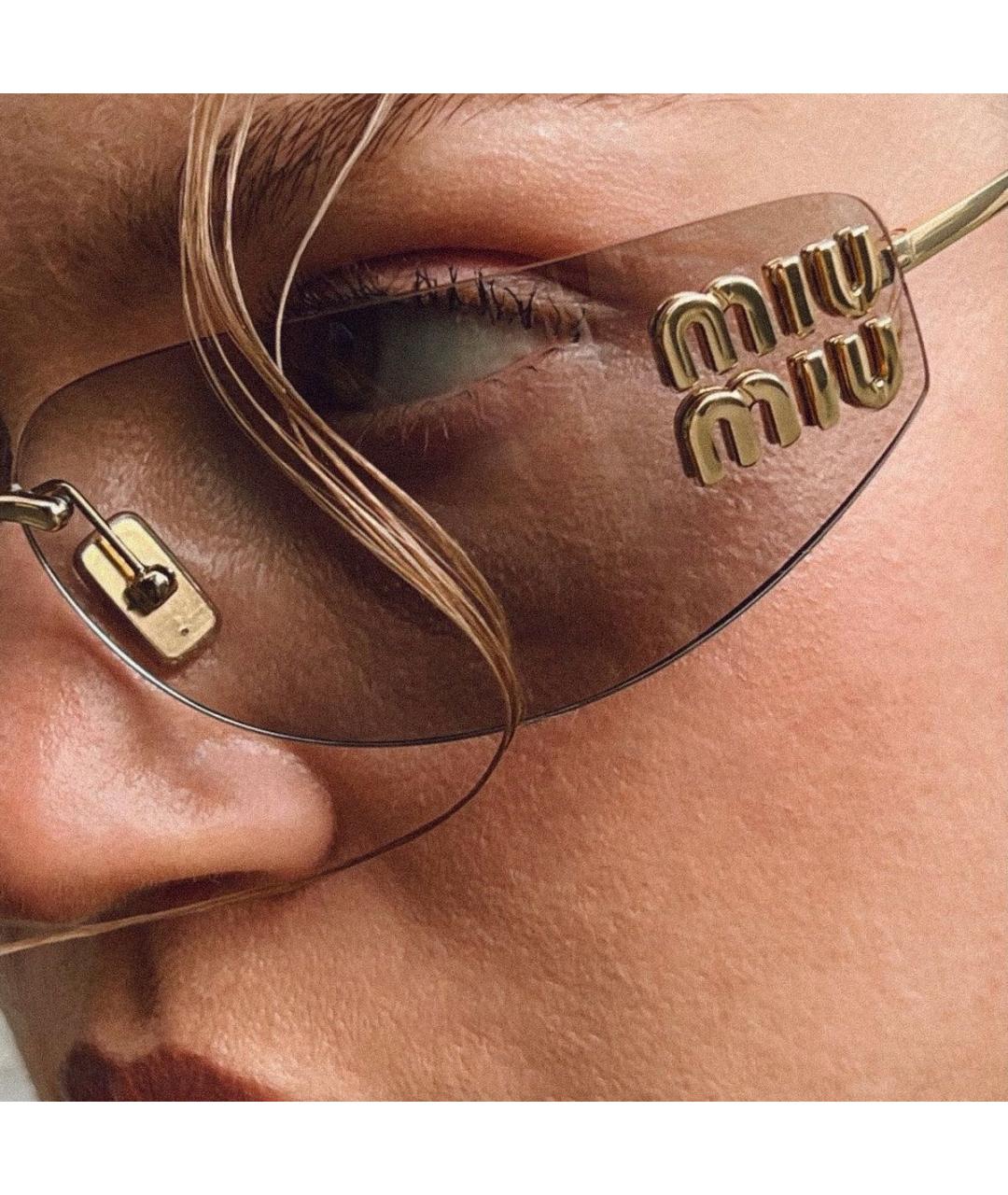 MIU MIU Черные металлические солнцезащитные очки, фото 2