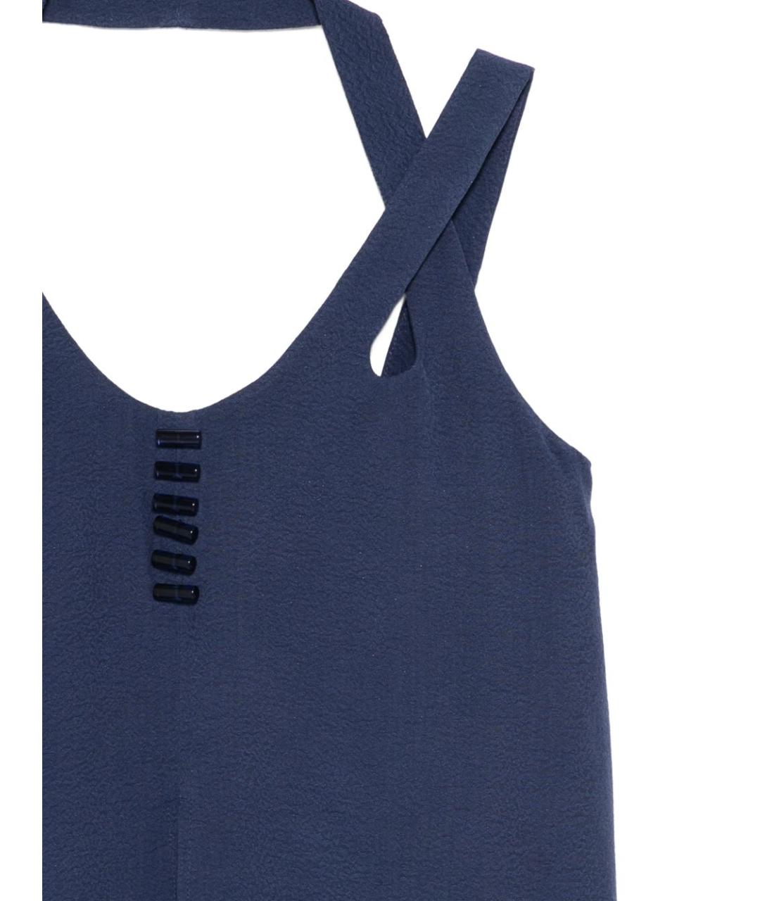 EMPORIO ARMANI Синяя вискозная майка, фото 2