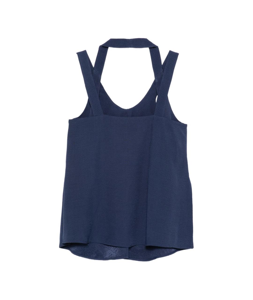 EMPORIO ARMANI Синяя вискозная майка, фото 3