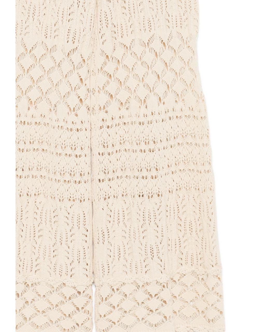 SEMICOUTURE Бежевые хлопковые брюки широкие, фото 3