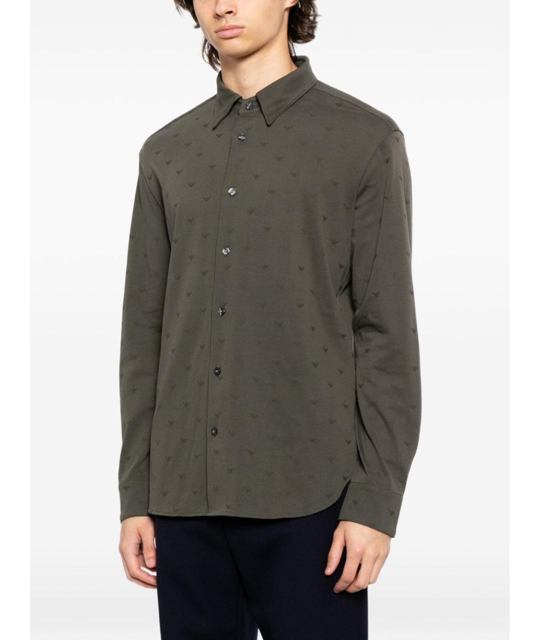 EMPORIO ARMANI Серая хлопковая кэжуал рубашка, фото 2