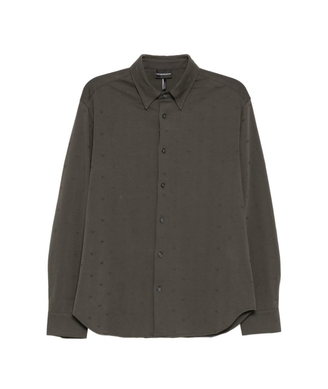 EMPORIO ARMANI Серая хлопковая кэжуал рубашка, фото 1