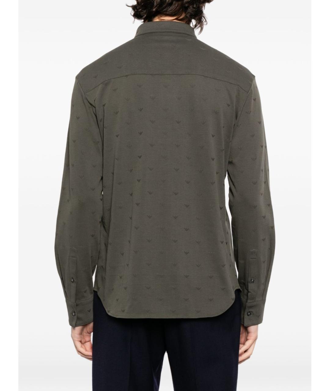 EMPORIO ARMANI Серая хлопковая кэжуал рубашка, фото 5
