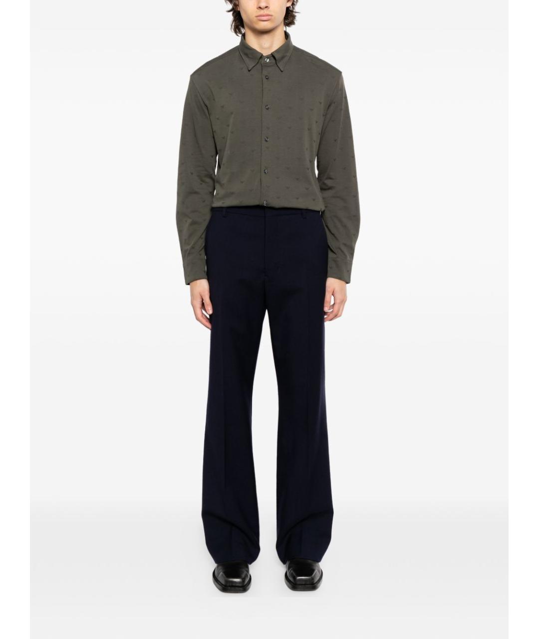 EMPORIO ARMANI Серая хлопковая кэжуал рубашка, фото 3