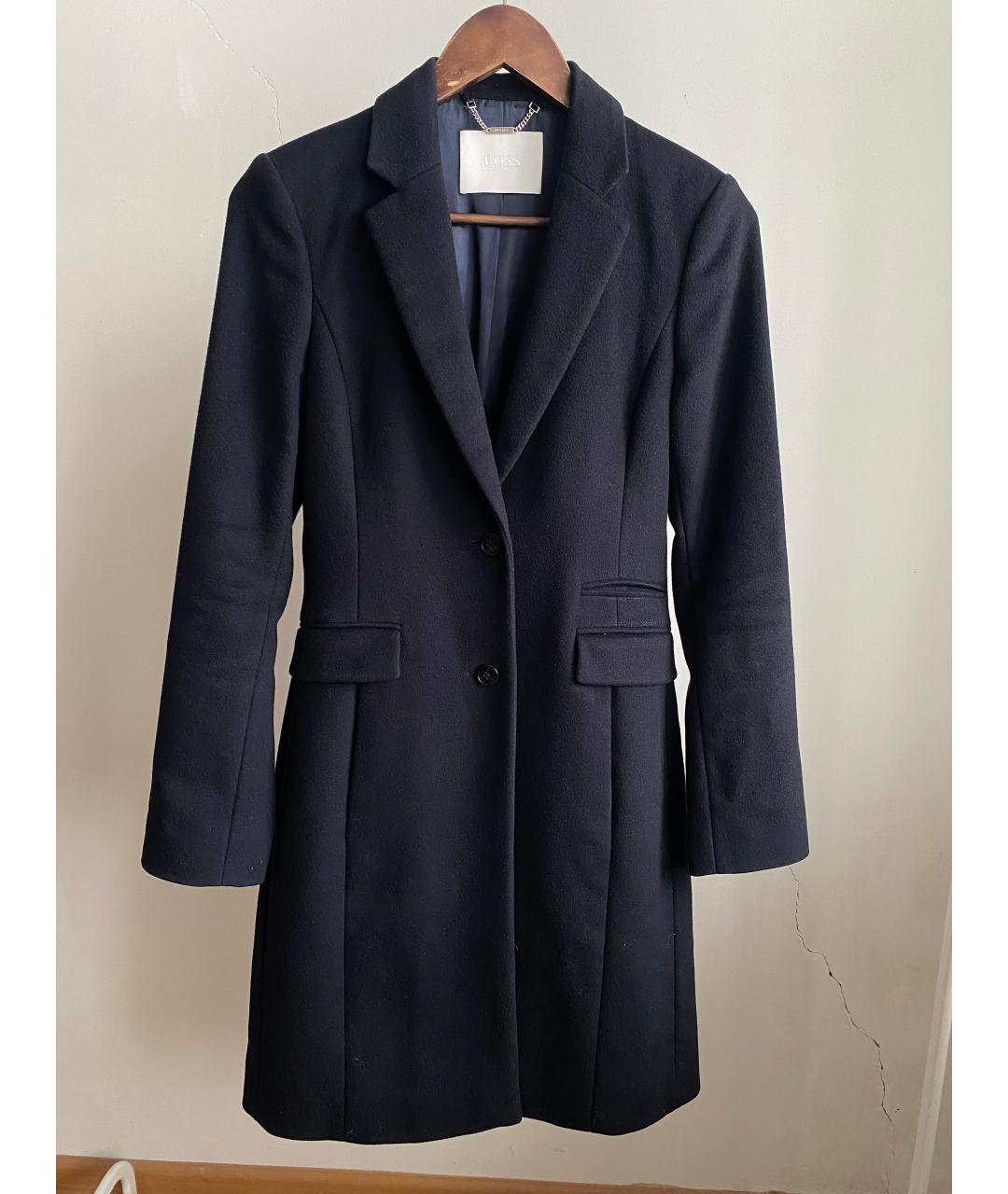 HUGO BOSS Темно-синее шерстяное пальто, фото 7