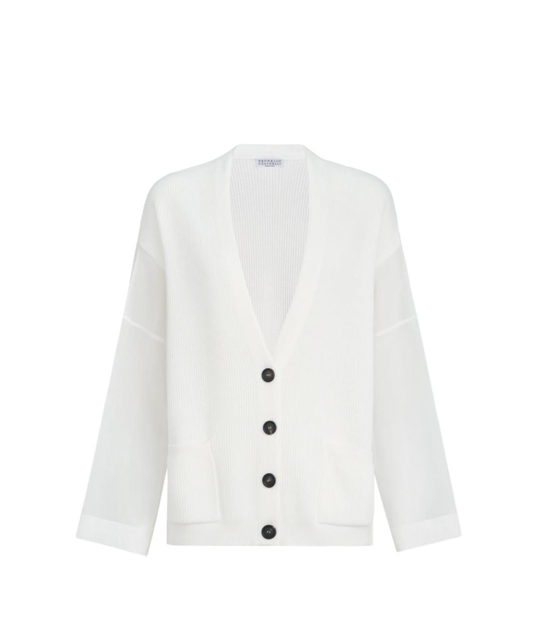 BRUNELLO CUCINELLI Белый хлопковый кардиган, фото 1