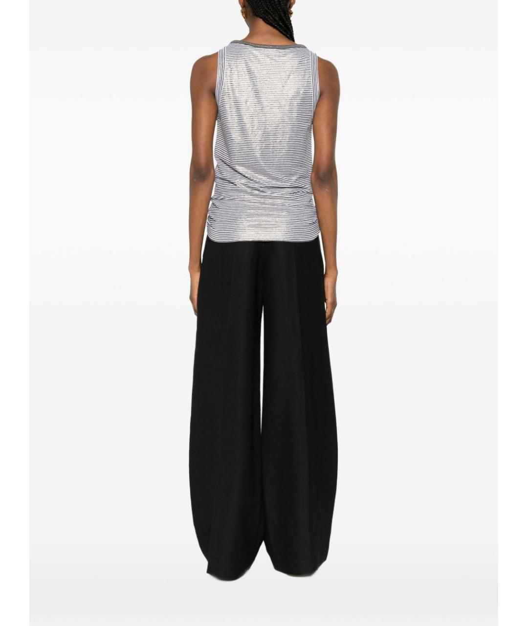 BRUNELLO CUCINELLI Синяя льняная майка, фото 3