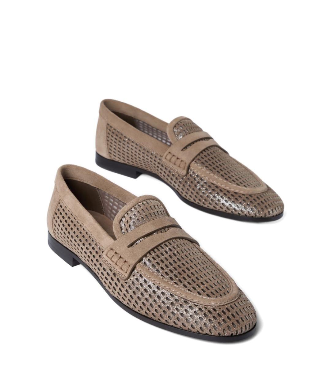 BRUNELLO CUCINELLI Коричневые кожаные лоферы, фото 6