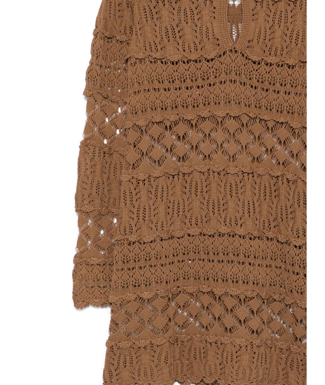 SEMICOUTURE Коричневое хлопковое повседневное платье, фото 2