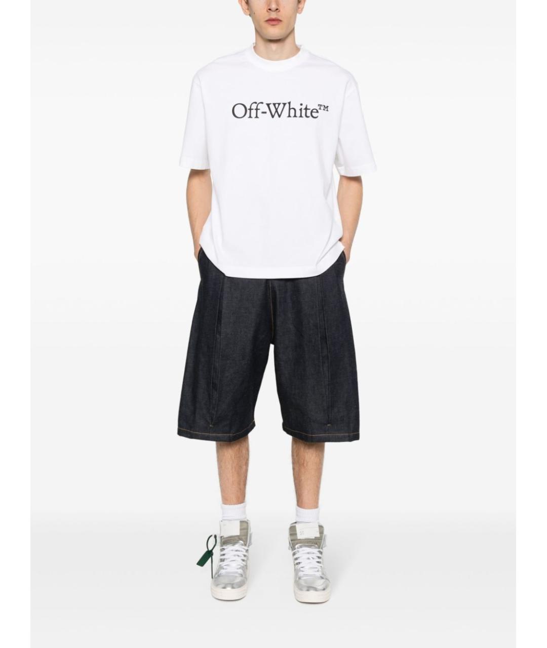 OFF-WHITE Белая хлопковая футболка, фото 4