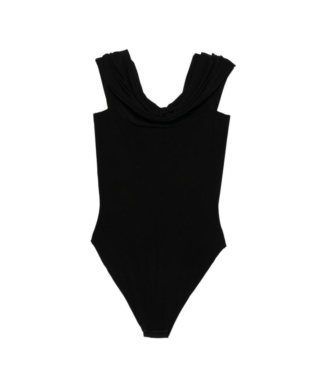 NORMA KAMALI Черное полиэстеровое боди, фото 2