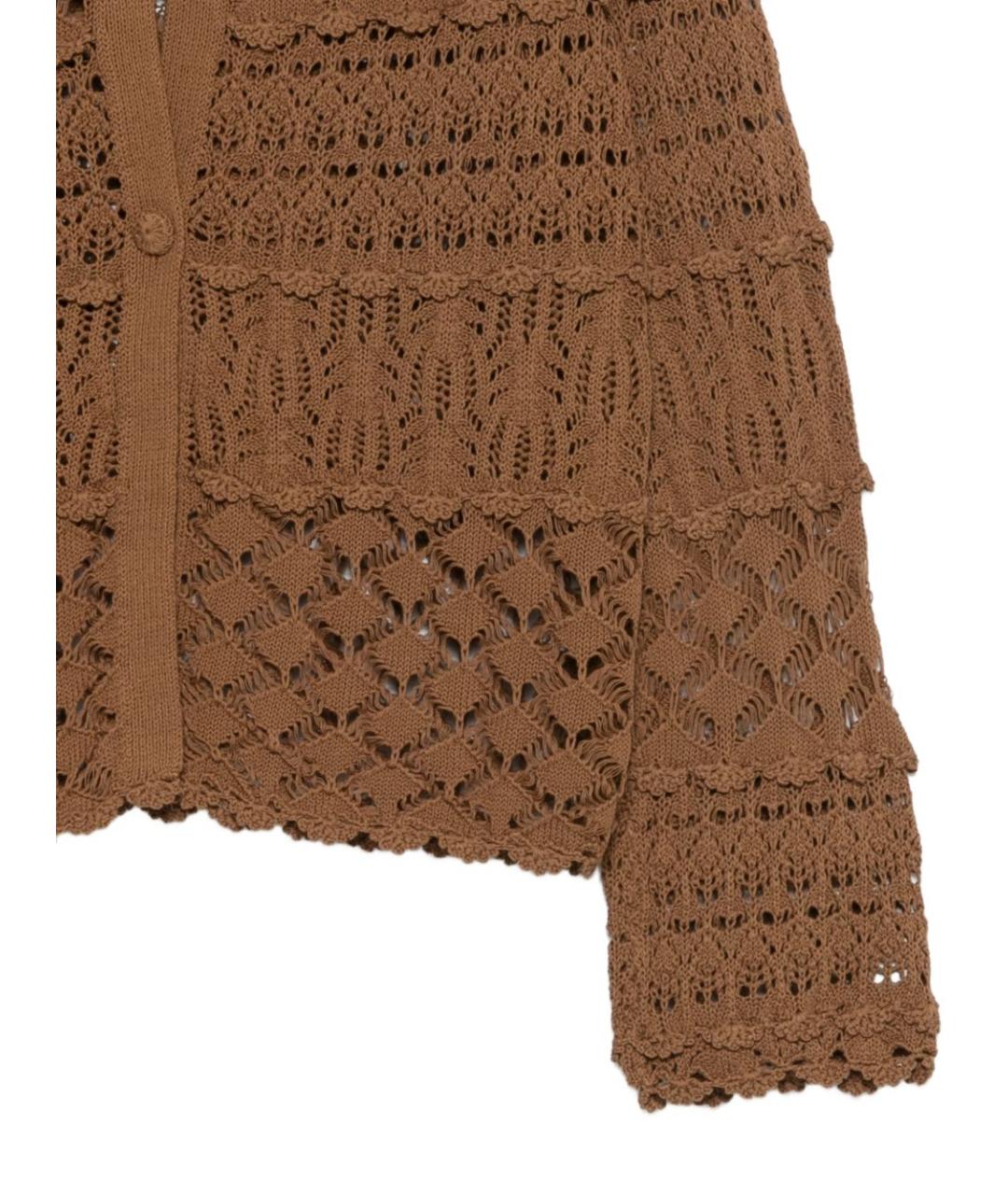 SEMICOUTURE Коричневый хлопковый кардиган, фото 3