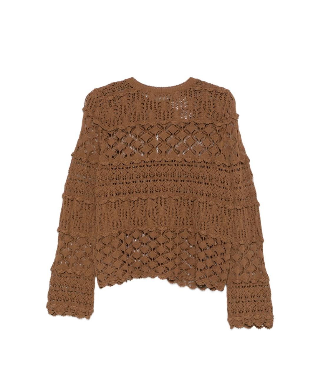 SEMICOUTURE Коричневый хлопковый кардиган, фото 2