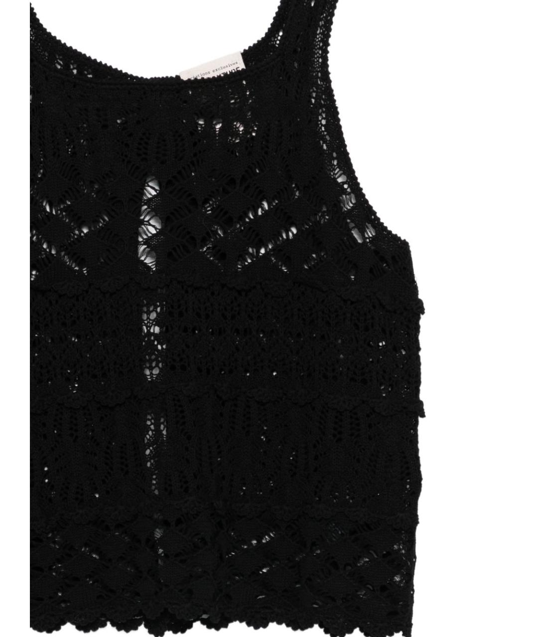 SEMICOUTURE Черная хлопковая майка, фото 3