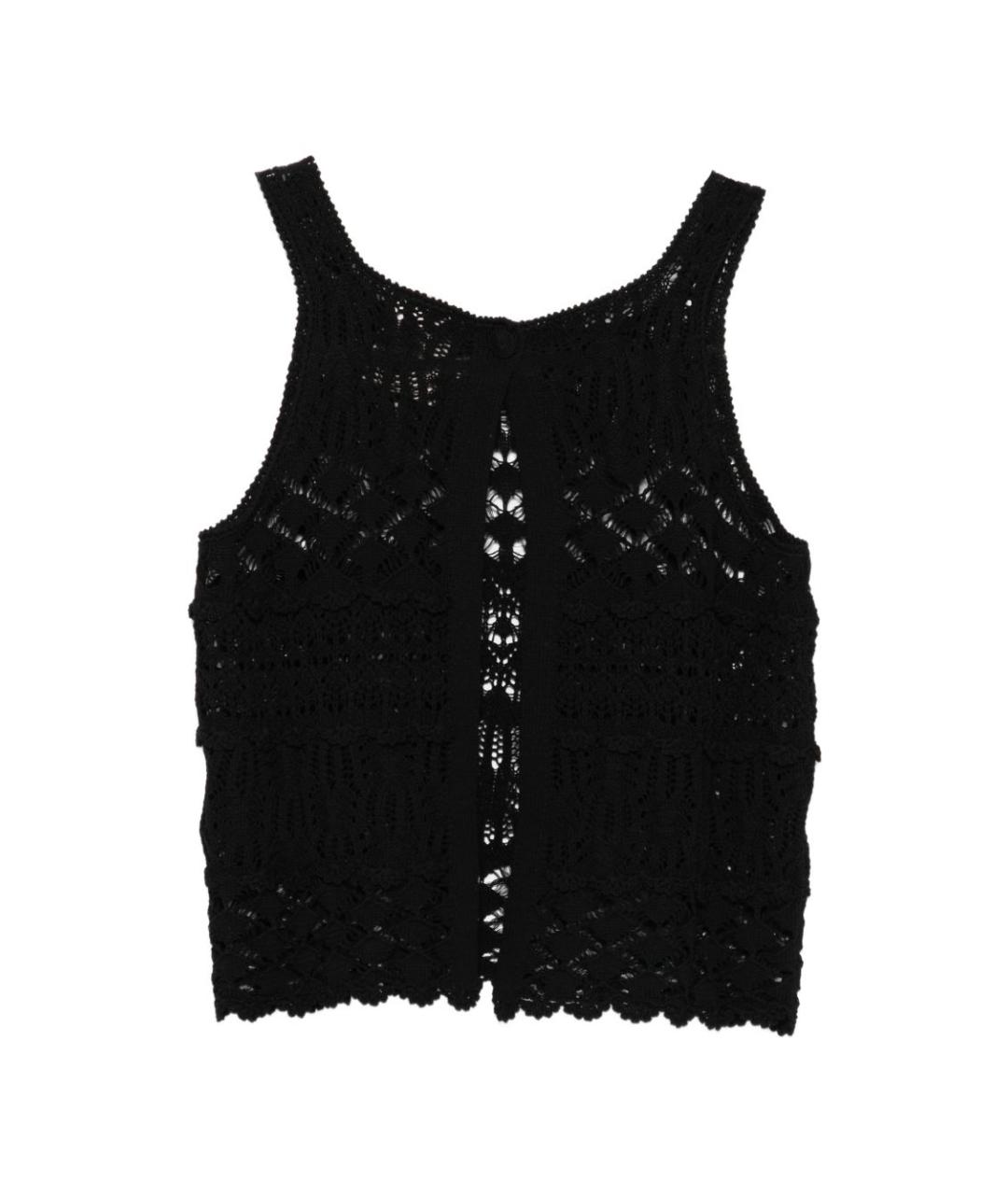 SEMICOUTURE Черная хлопковая майка, фото 2