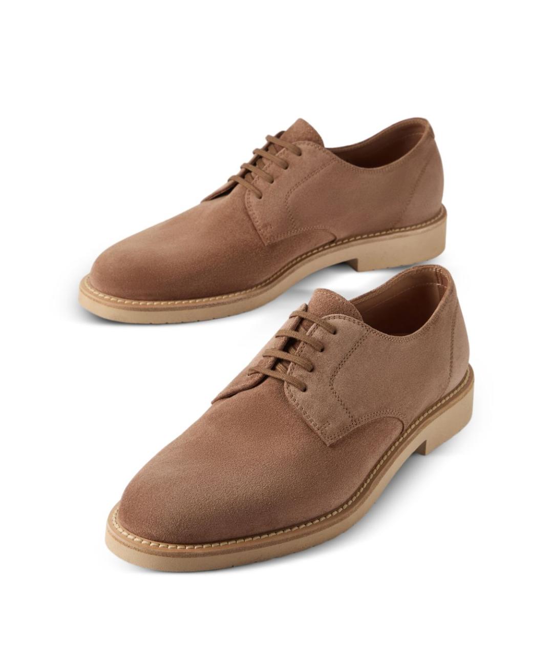 BRUNELLO CUCINELLI Коричневые замшевые низкие ботинки, фото 6