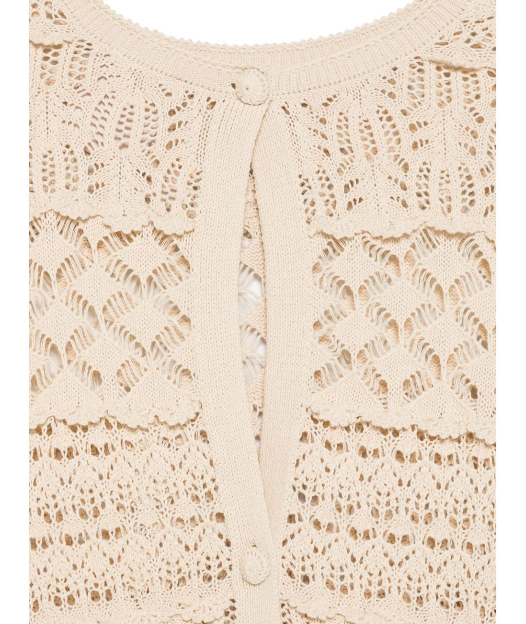 SEMICOUTURE Бежевый хлопковый кардиган, фото 3