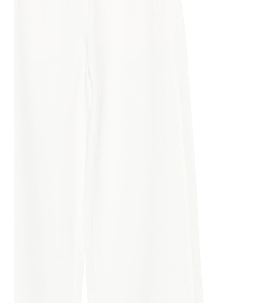 EMPORIO ARMANI Белые хлопковые прямые брюки, фото 3