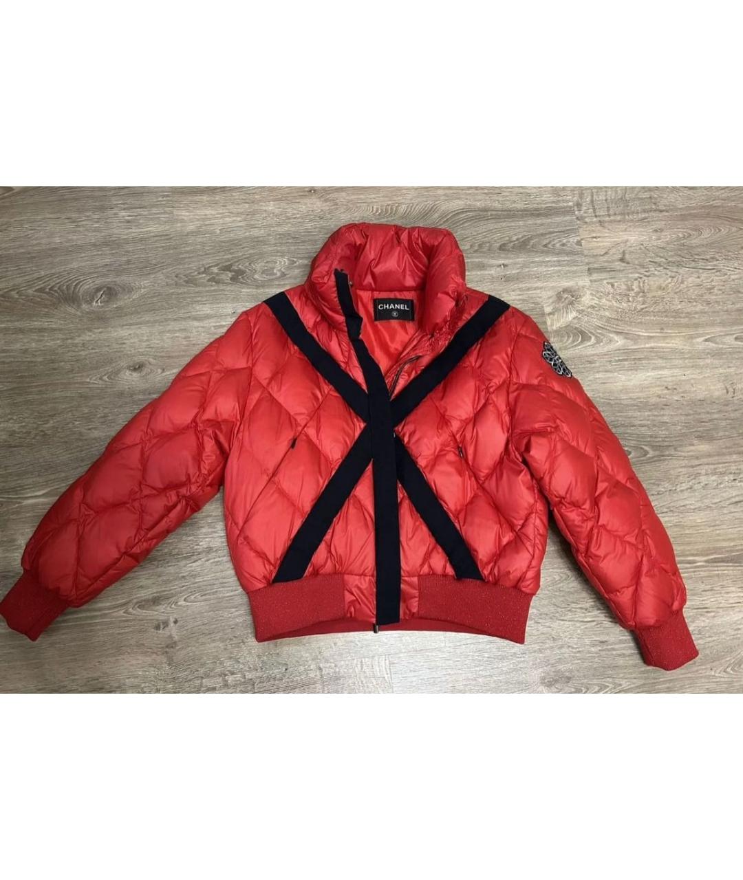 CHANEL Красный полиамидовый пуховик, фото 7