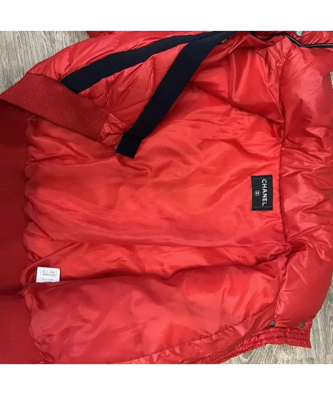 CHANEL Красный полиамидовый пуховик, фото 5
