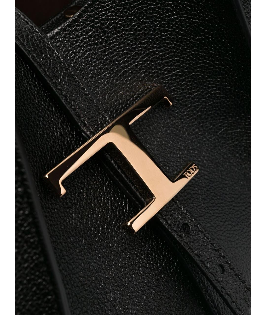 TOD'S Черная кожаная сумка тоут, фото 4