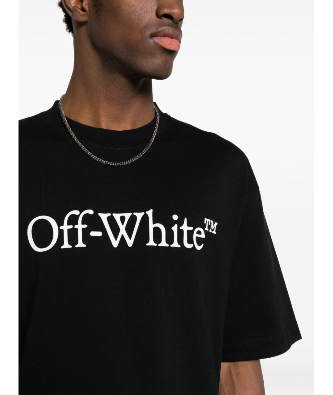 OFF-WHITE Черная хлопковая футболка, фото 2