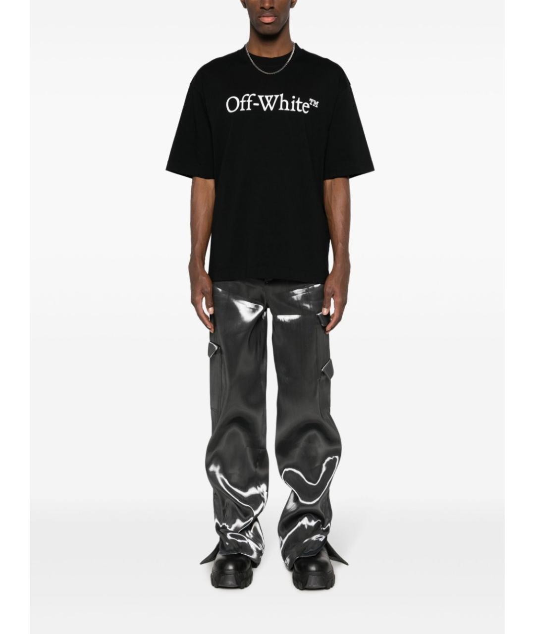 OFF-WHITE Черная хлопковая футболка, фото 5