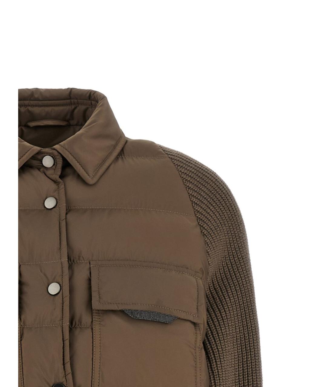 BRUNELLO CUCINELLI Коричневая полиэстеровая куртка, фото 2