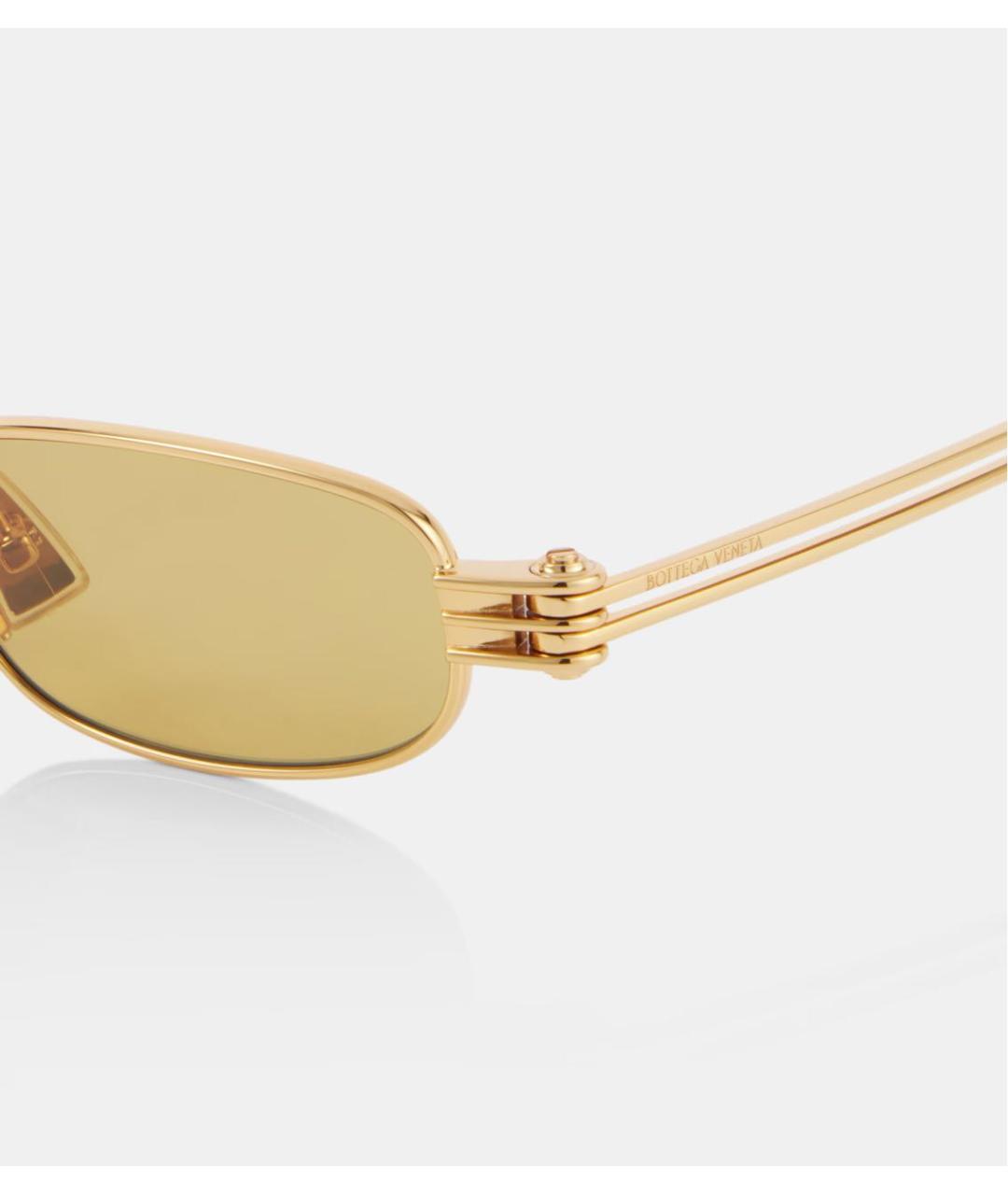 BOTTEGA VENETA Желтые металлические солнцезащитные очки, фото 2