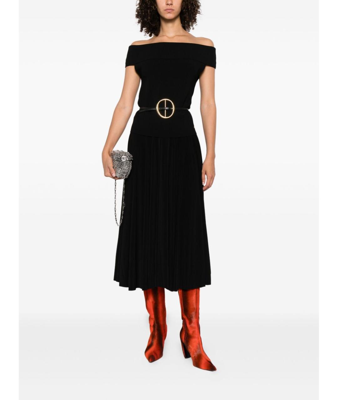 NORMA KAMALI Черная полиэстеровая юбка миди, фото 2