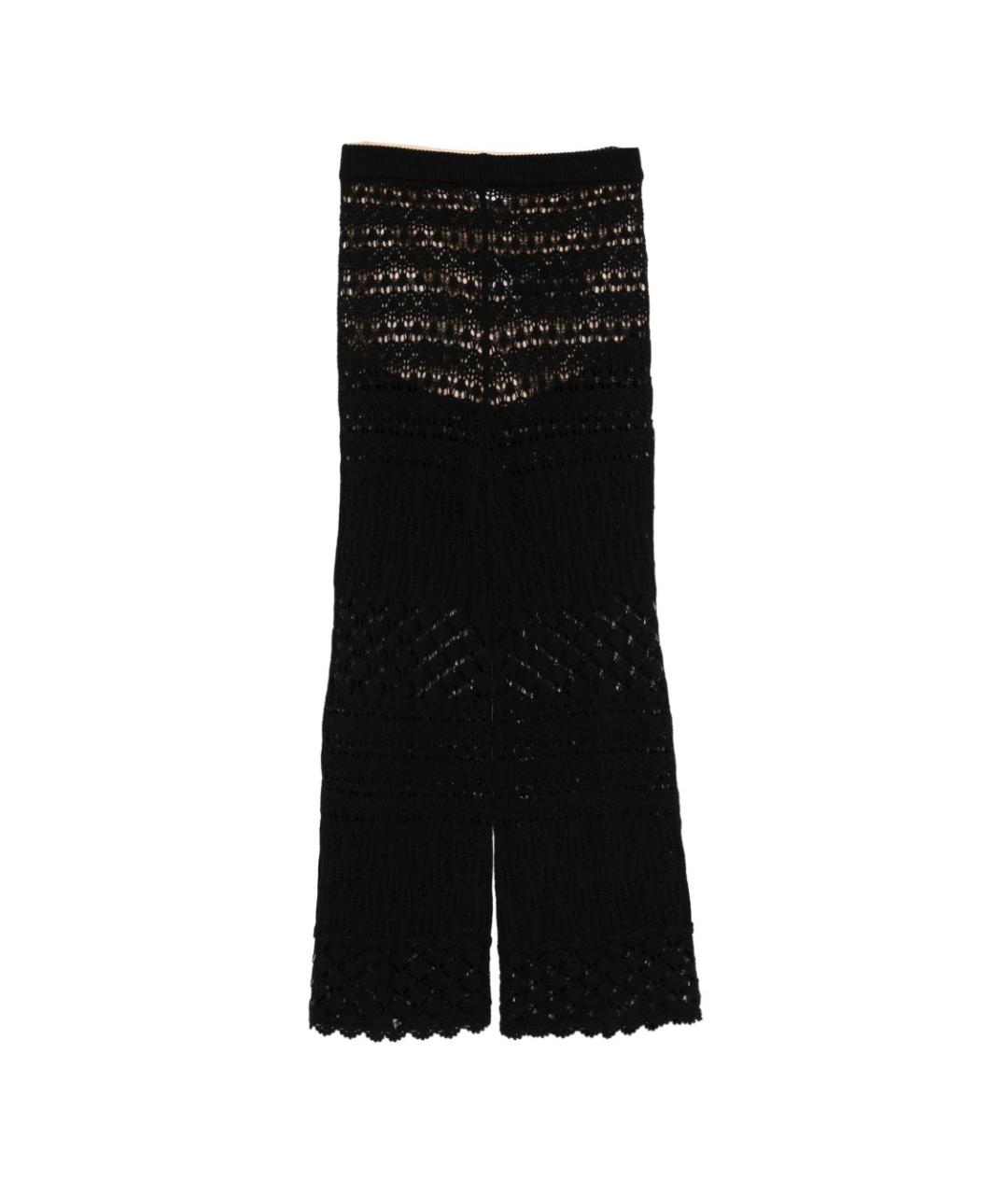 SEMICOUTURE Черные хлопковые прямые брюки, фото 3