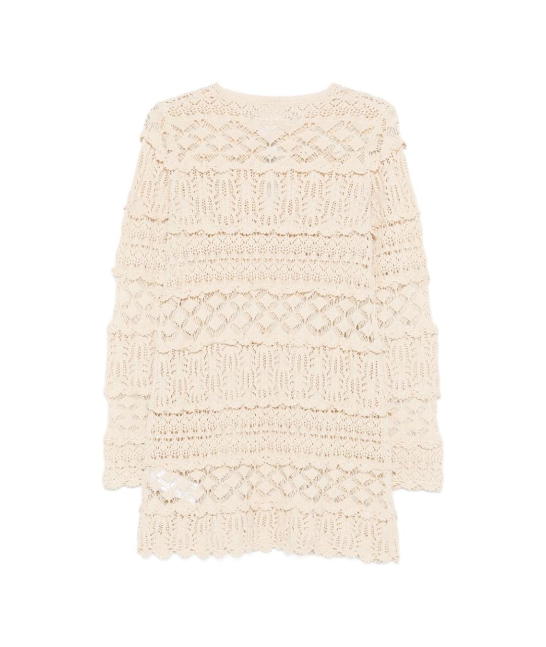 SEMICOUTURE Бежевое хлопковое повседневное платье, фото 3