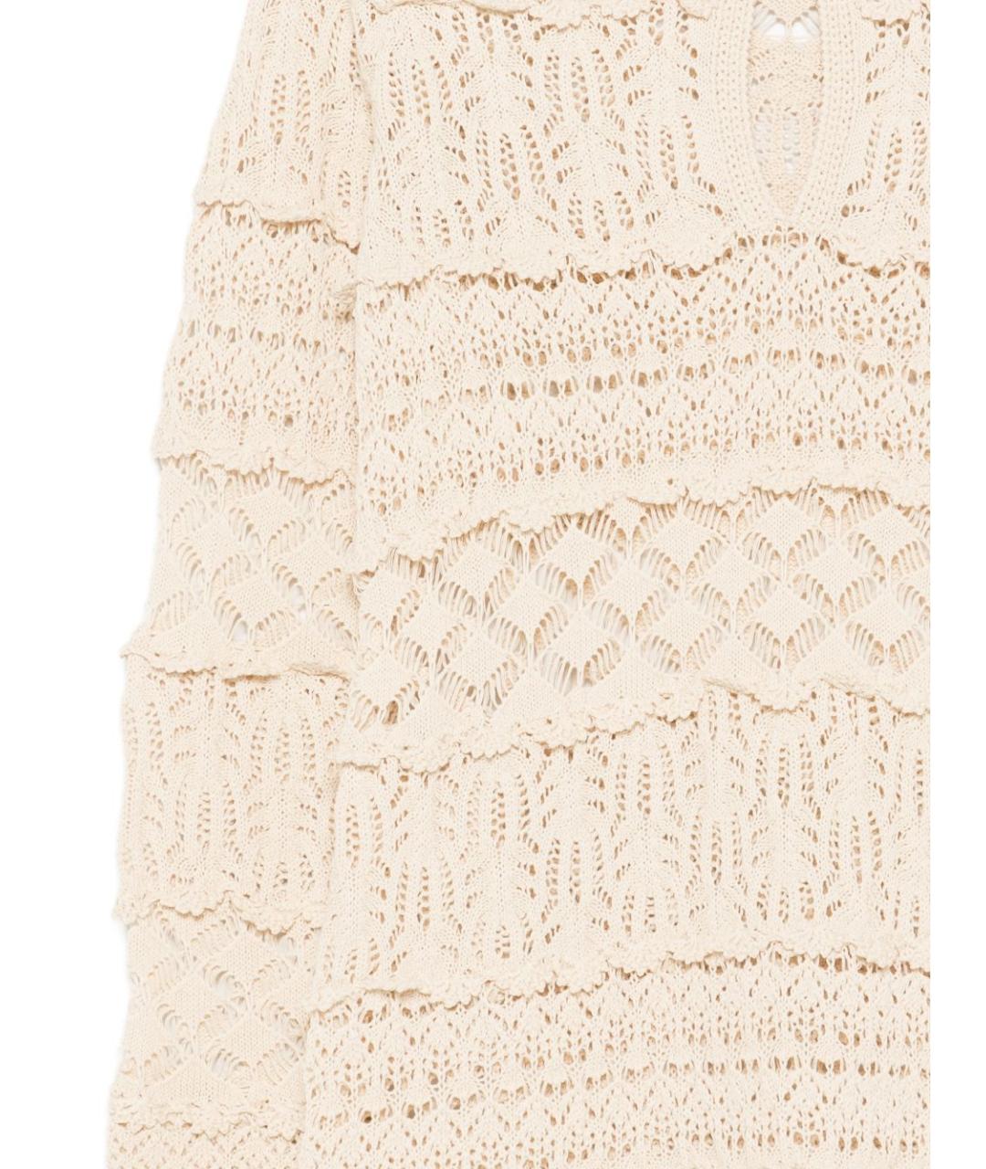 SEMICOUTURE Бежевое хлопковое повседневное платье, фото 2