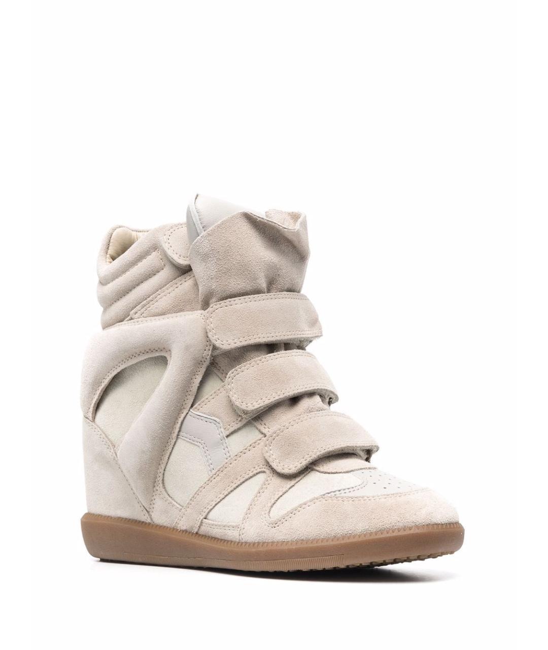 ISABEL MARANT Бежевые замшевые кроссовки, фото 3