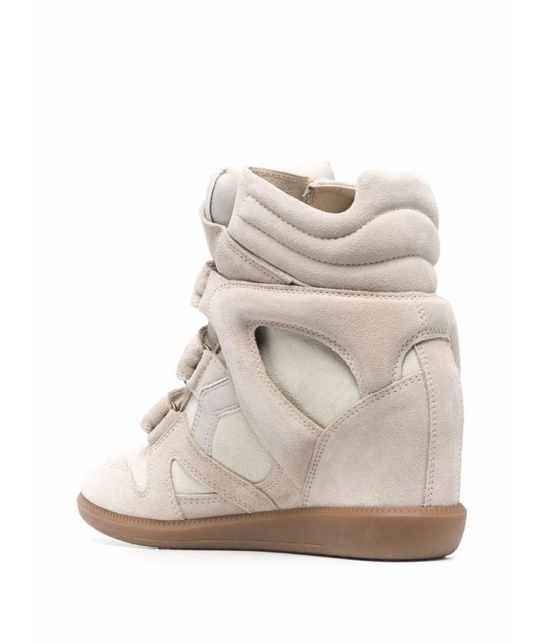 ISABEL MARANT Бежевые замшевые кроссовки, фото 4