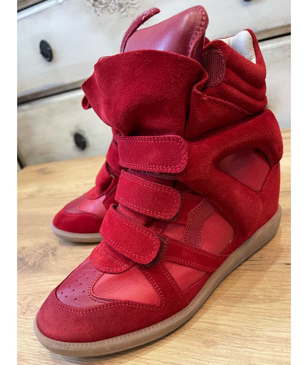 ISABEL MARANT Красные замшевые ботинки, фото 9