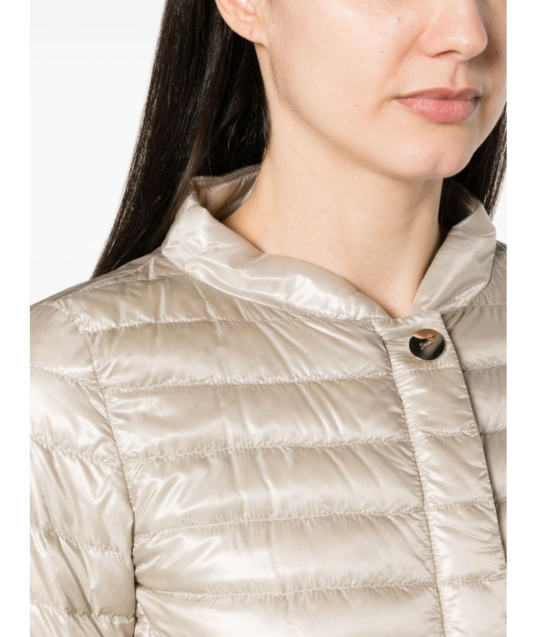 HERNO Бежевый полиамидовый пуховик, фото 4