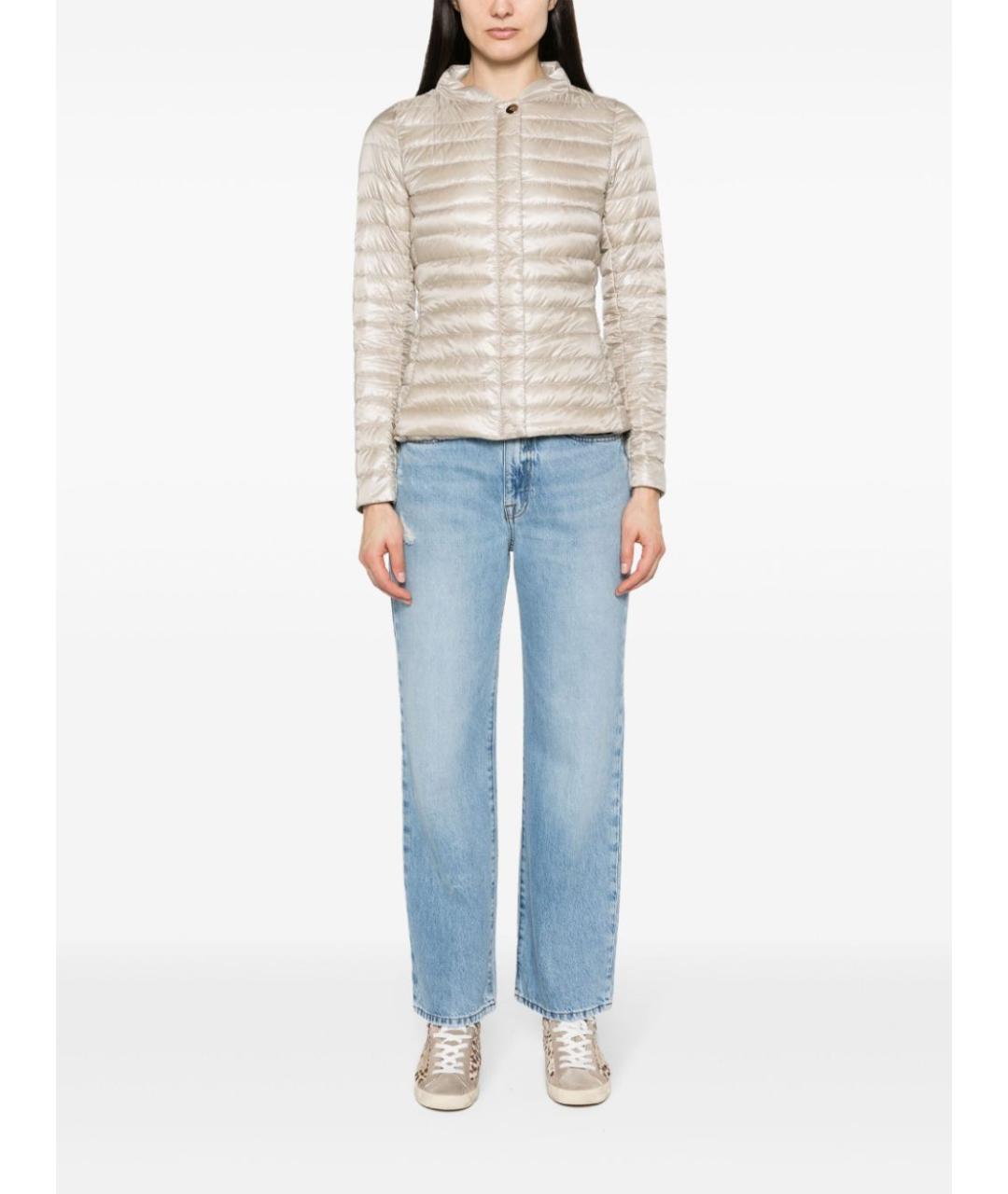 HERNO Бежевый полиамидовый пуховик, фото 3