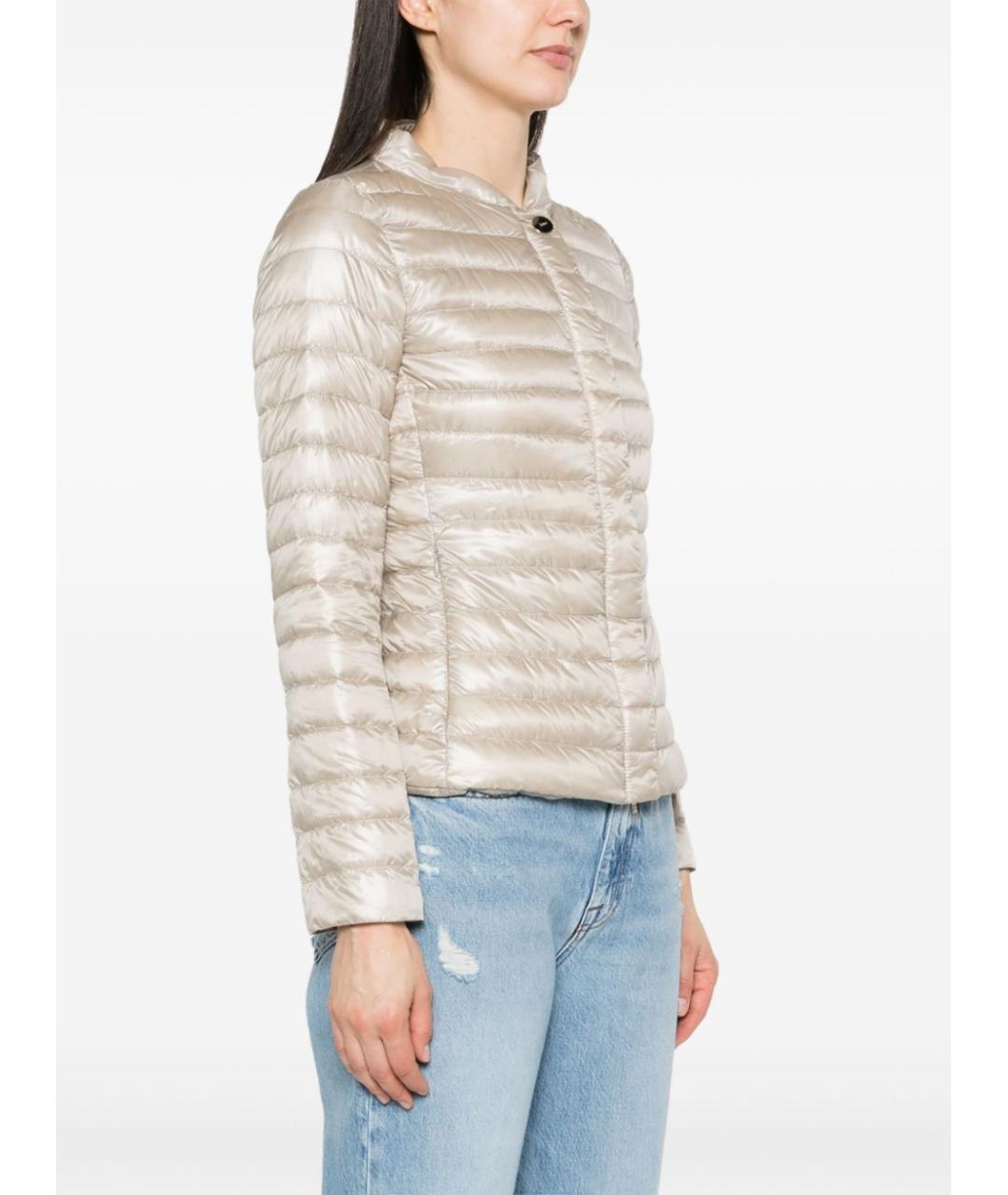 HERNO Бежевый полиамидовый пуховик, фото 5