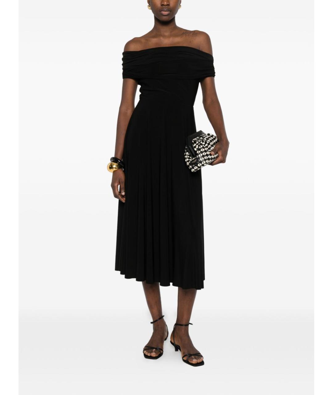 NORMA KAMALI Черное полиэстеровое вечернее платье, фото 4