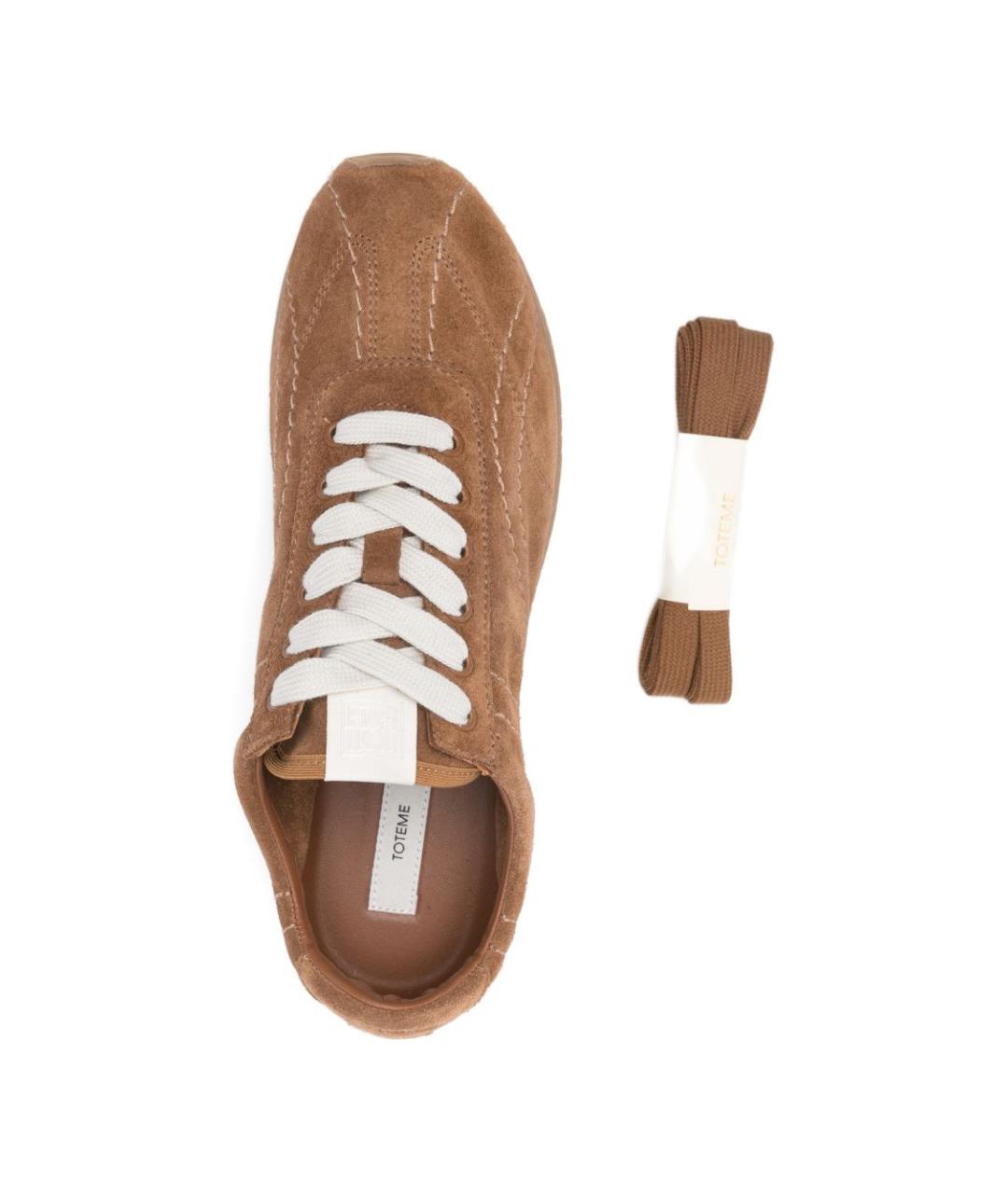 TOTEME Коричневые замшевые кроссовки, фото 4