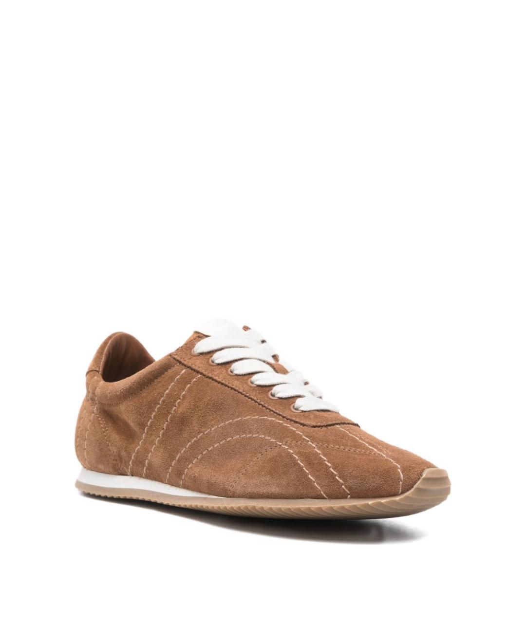 TOTEME Коричневые замшевые кроссовки, фото 3