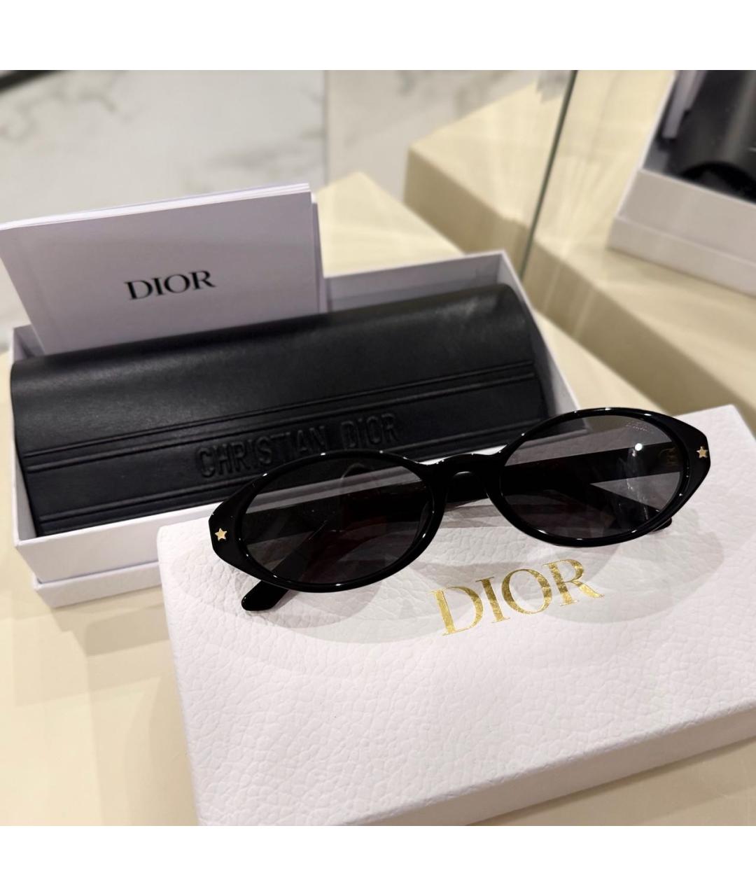 CHRISTIAN DIOR Черные пластиковые солнцезащитные очки, фото 3